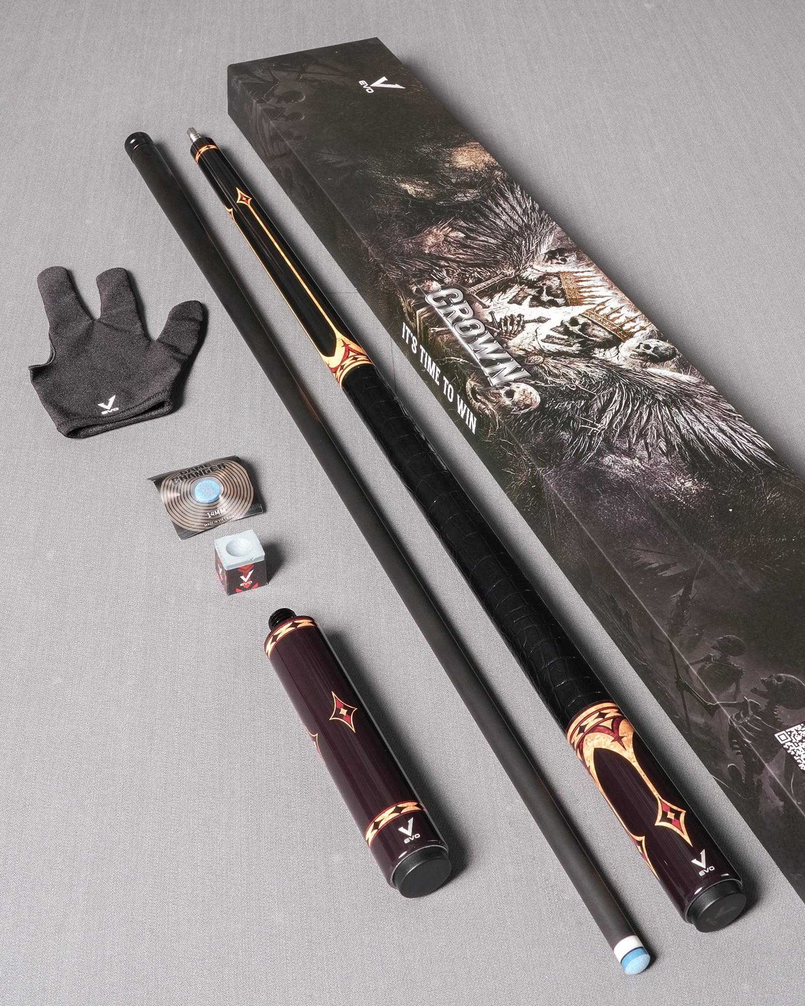 EVO CROWN MAXBING EDITION - ROYAL BLACK - BLACK LEATHER WRAP