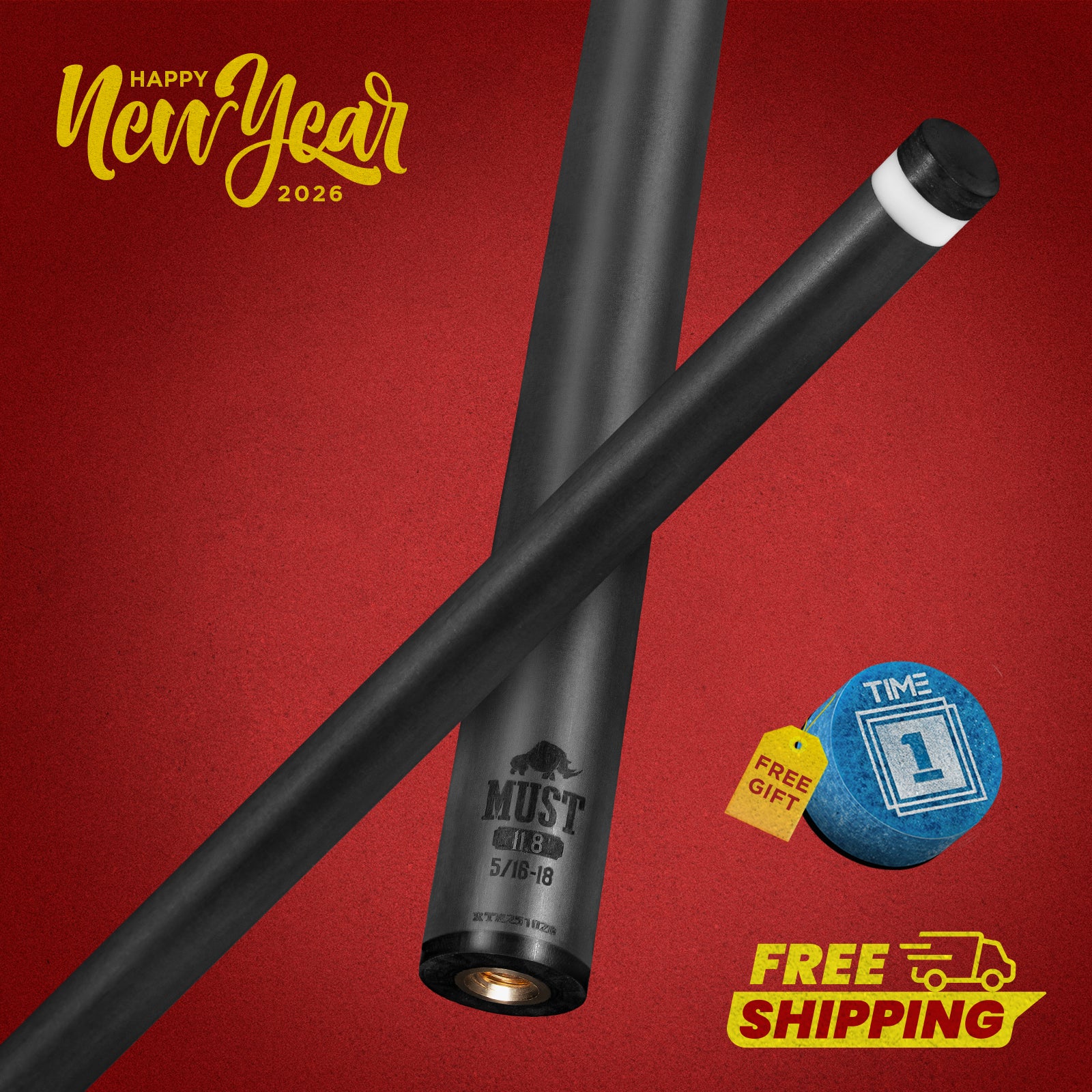 RHINO MUST 30" / 5/16-18 Pro Carbon Pool Cue Single Shaft