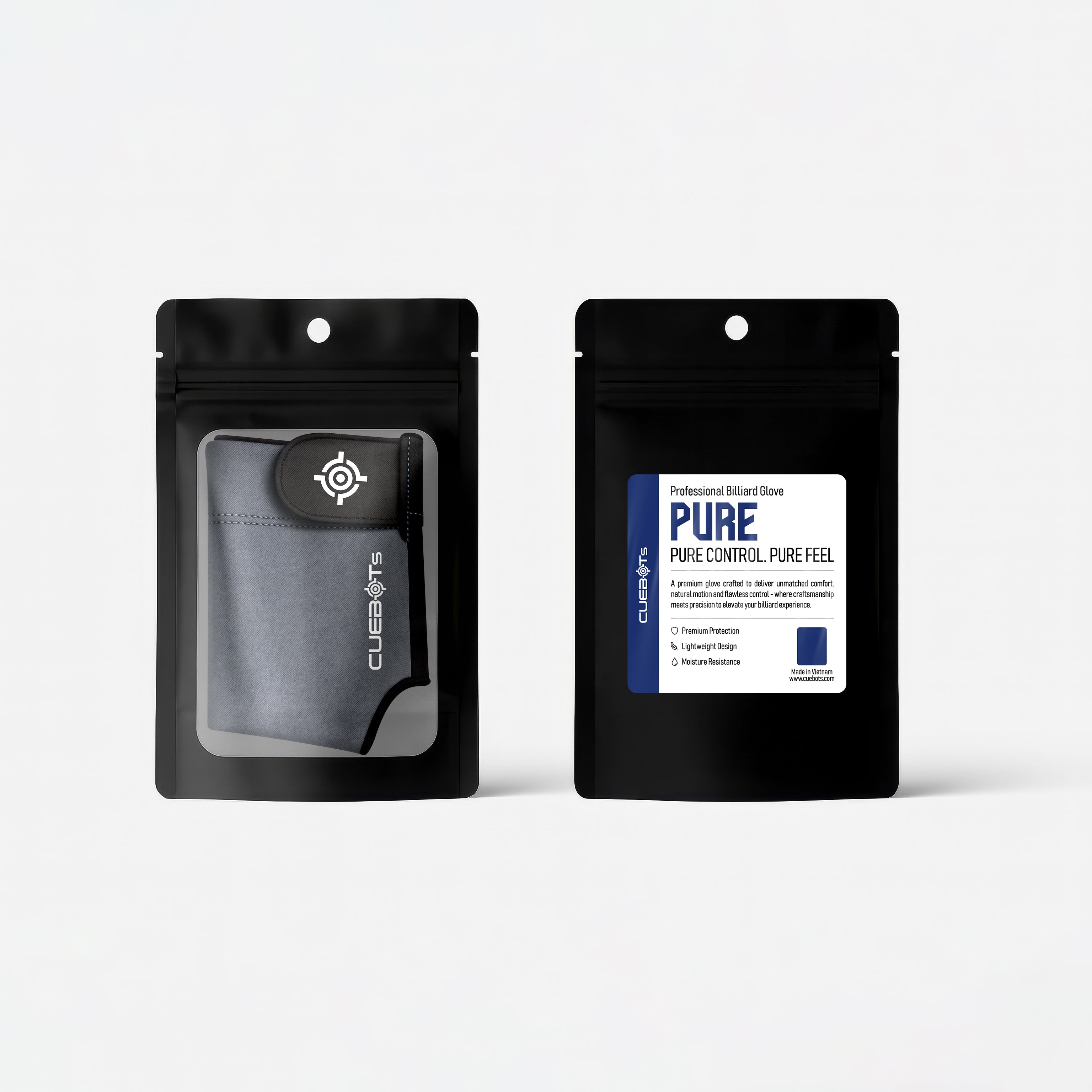 CUEBOTS Left Hand Glove - Pure Grey