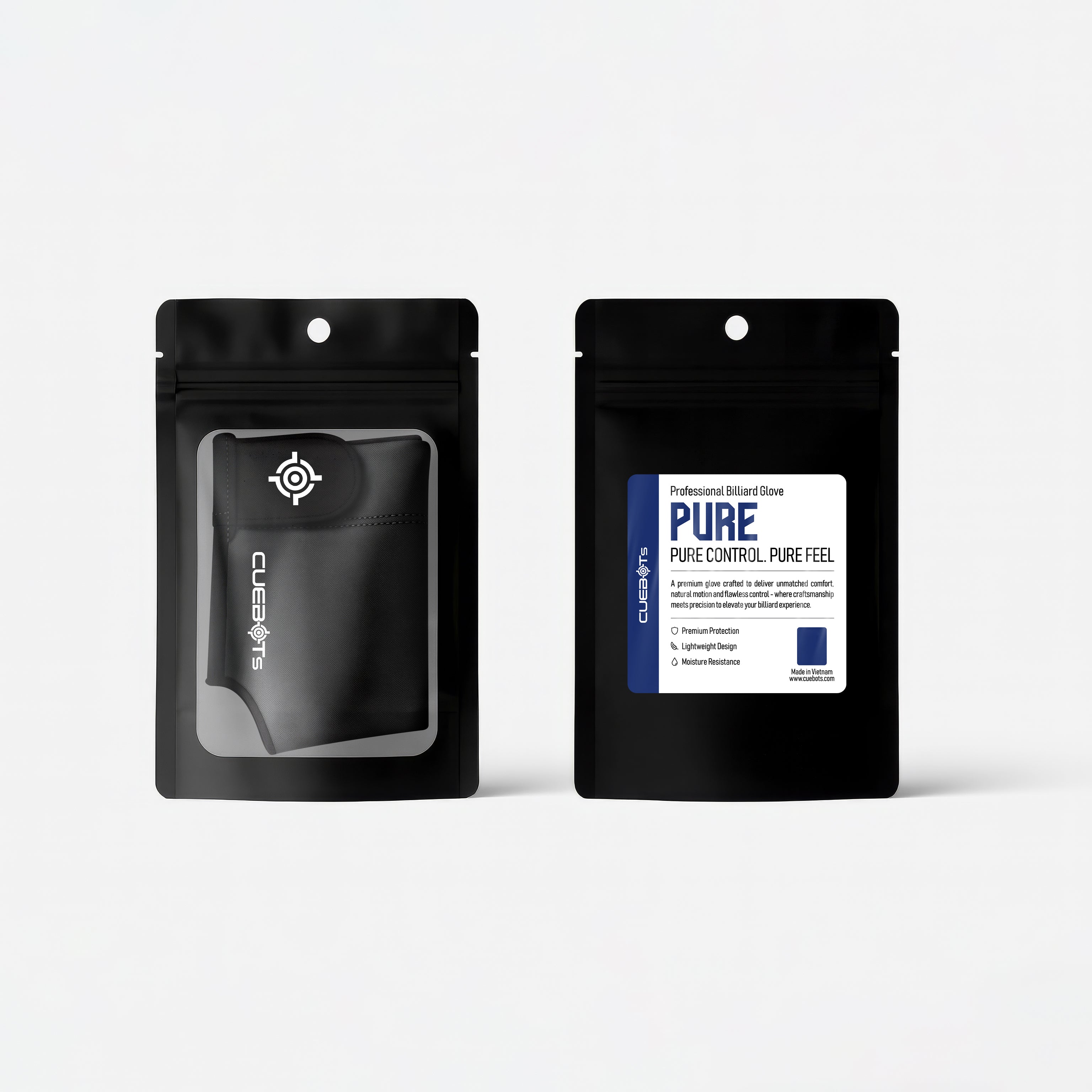 CUEBOTS Right Hand Glove - Pure Black