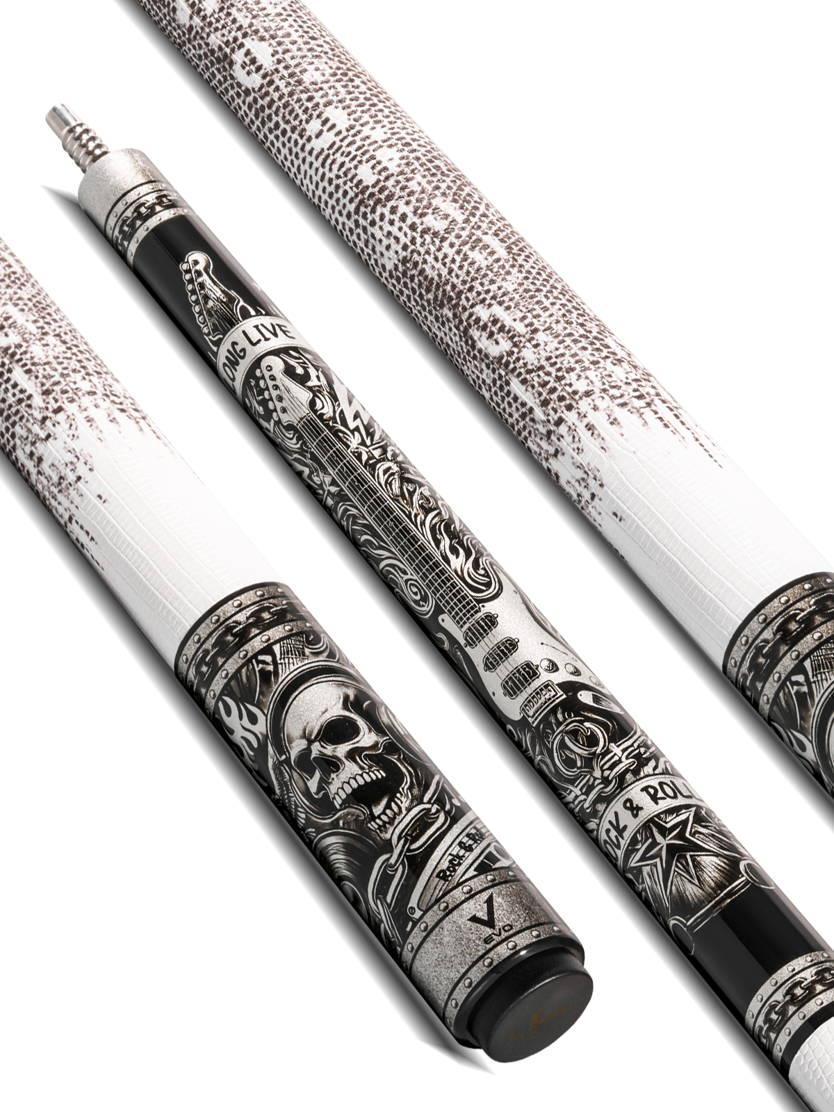 EVO REBEL POOL CUE - WHITE LEATHER WRAP
