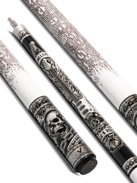 EVO REBEL POOL CUE - WHITE LEATHER WRAP