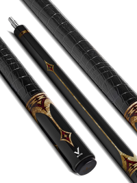 EVO CROWN POOL CUE - ROYAL BLACK - BLACK LEATHER WRAP