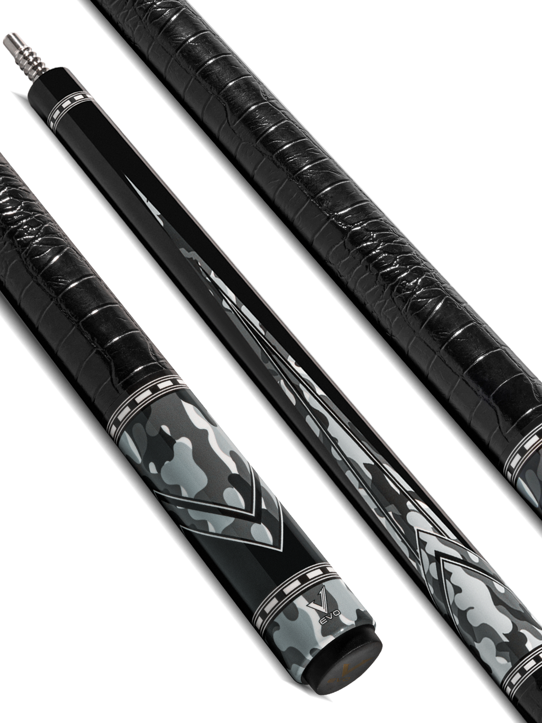 EVO RECON POOL CUE - GHOST - LEATHER WRAP