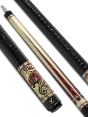 EVO BEAST POOL CUE - SCARLET PANTHER - LEATHER WRAP