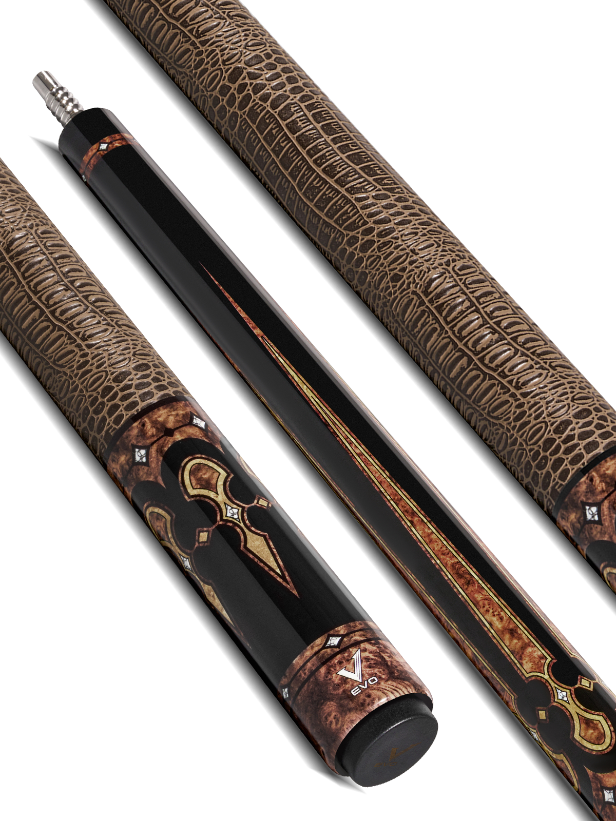 EVO CROWN POOL CUE - MONARCH BLADE - LEATHER WRAP