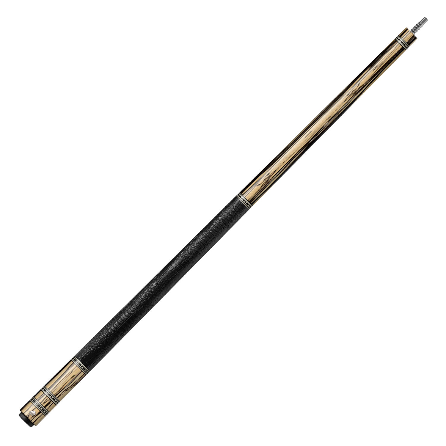 Rhino RETRÔ Cue Butt - Pale Moon Ebony- Crocodile Embossed Microfiber Leather Wrap