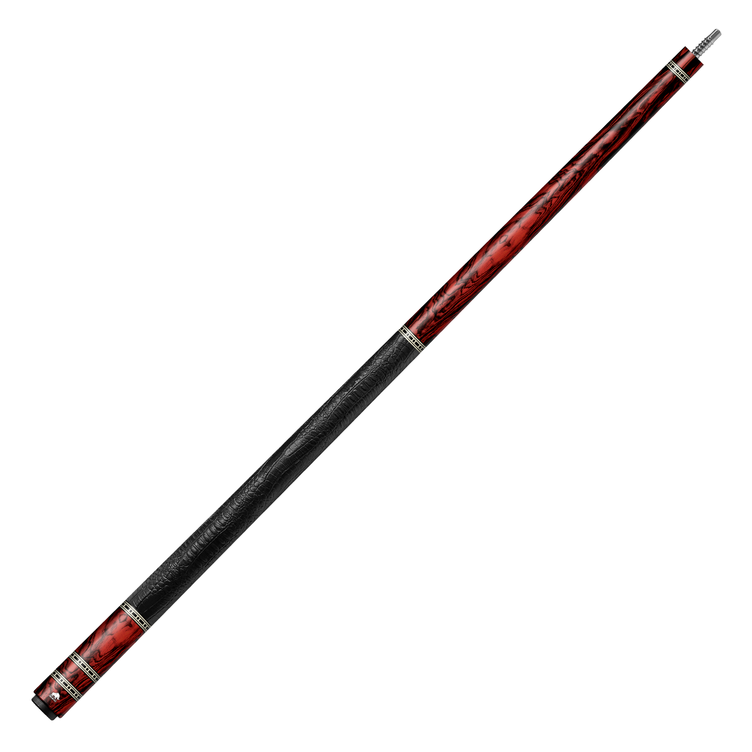 Rhino RETRÔ Cue Butt - Cocobolo - Crocodile Embossed Microfiber Leather Wrap