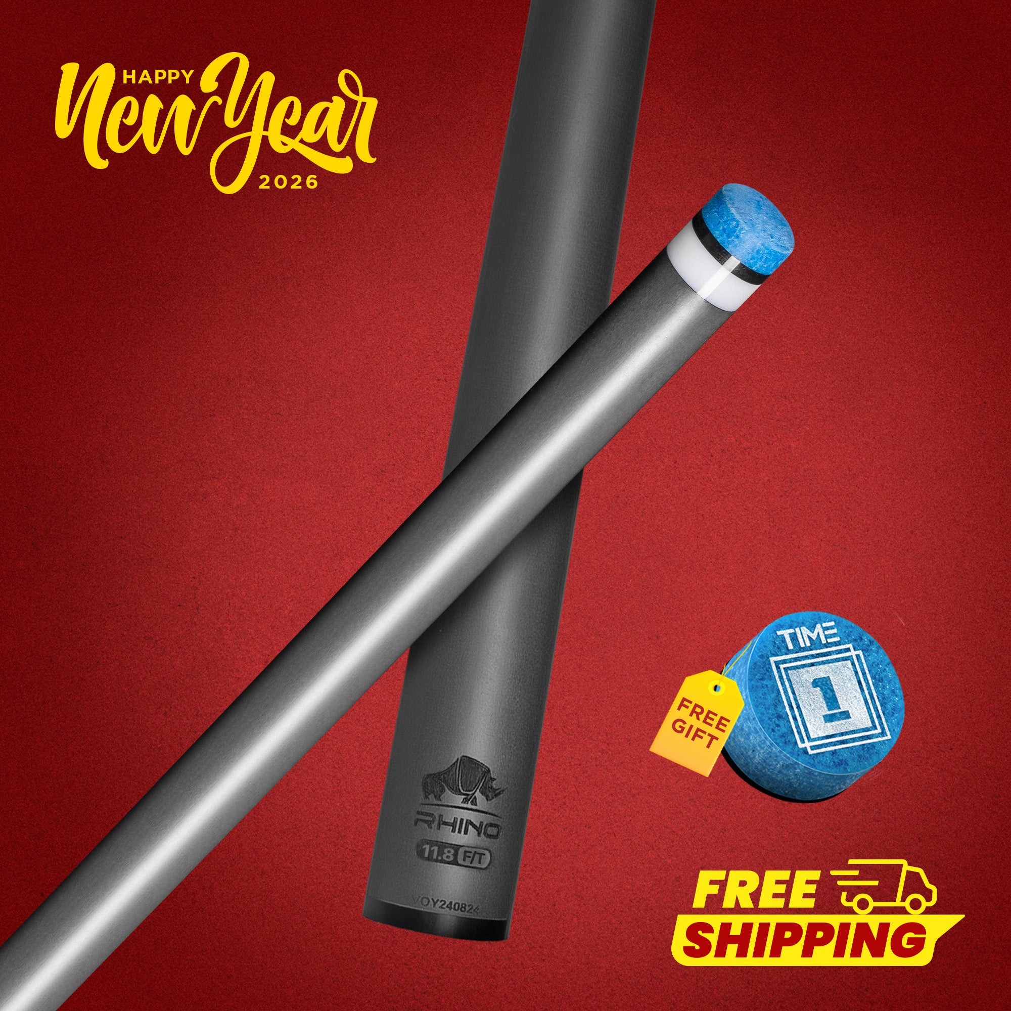 Rhino - 30" / Trueloc F/T Carbon Pool Cue Single Shaft