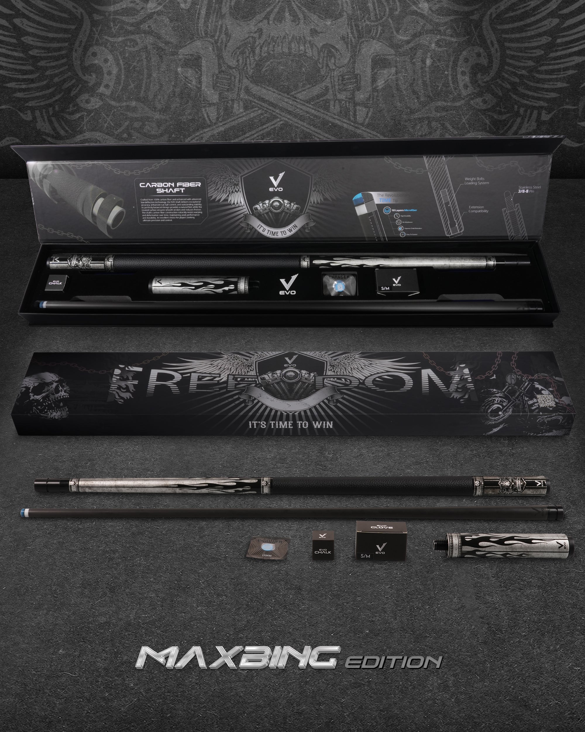 EVO FREEDOM MAXBING EDITION - SHADOW FLAME - BLACK LEATHER WRAP