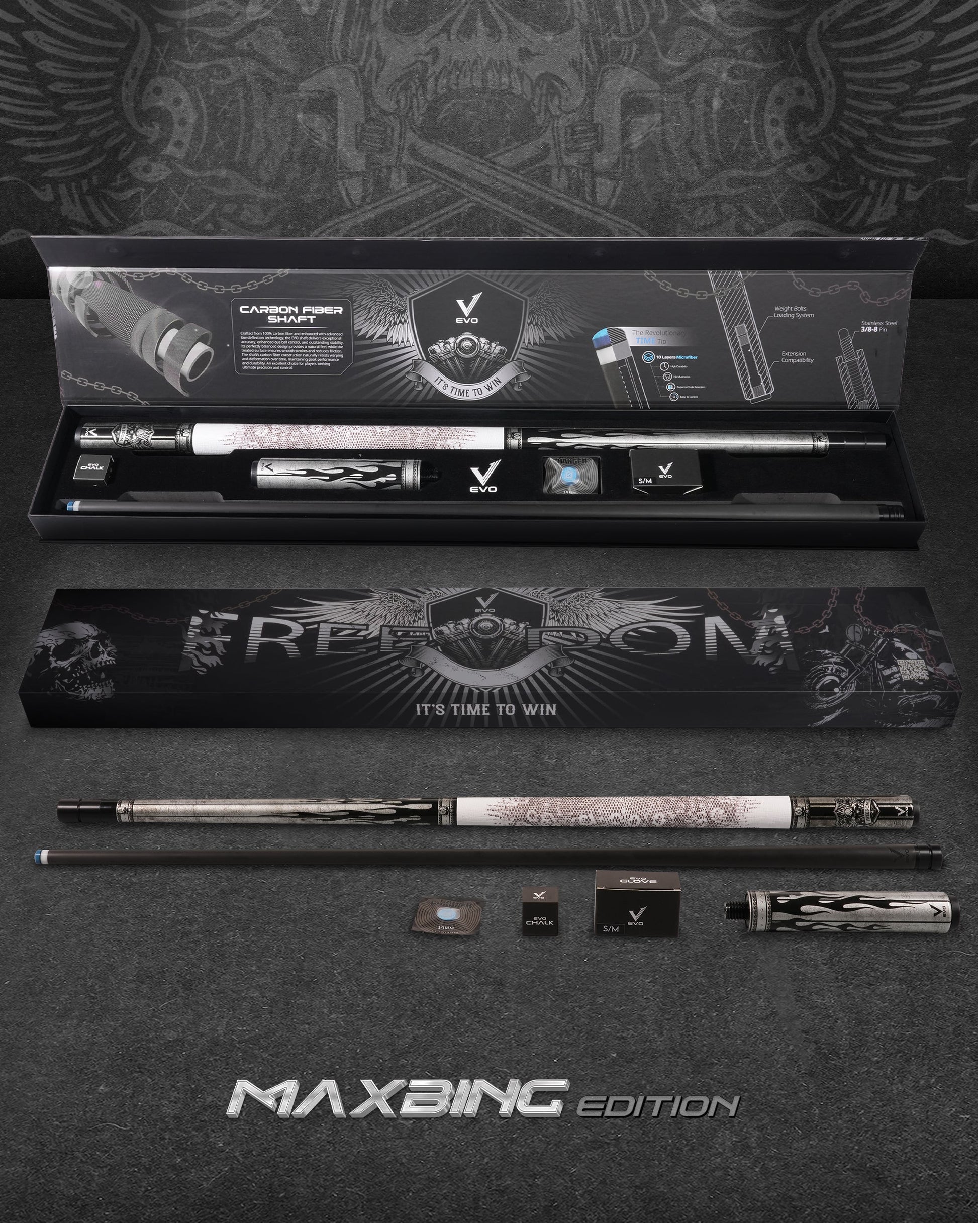 EVO FREEDOM MAXBING EDITION - SHADOW FLAME - WHITE LEATHER WRAP