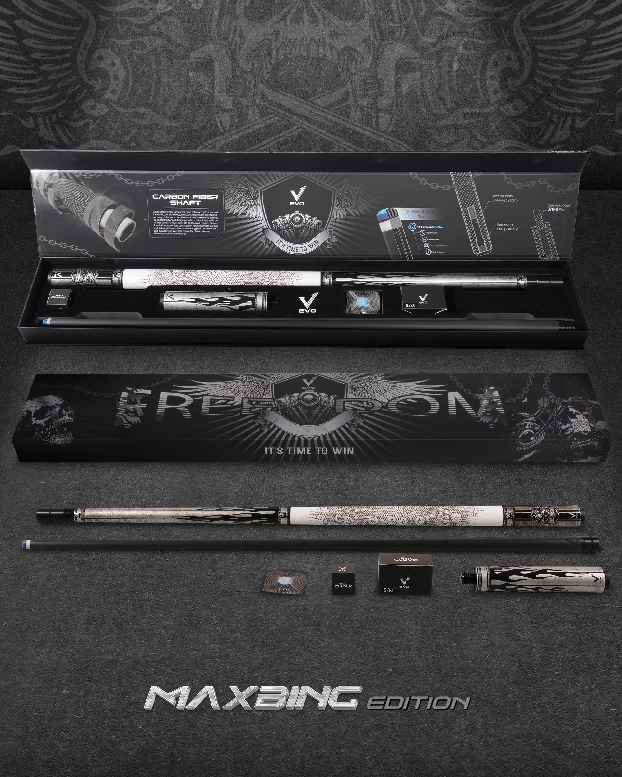 EVO FREEDOM MAXBING EDITION - SHADOW FLAME - WHITE LEATHER WRAP