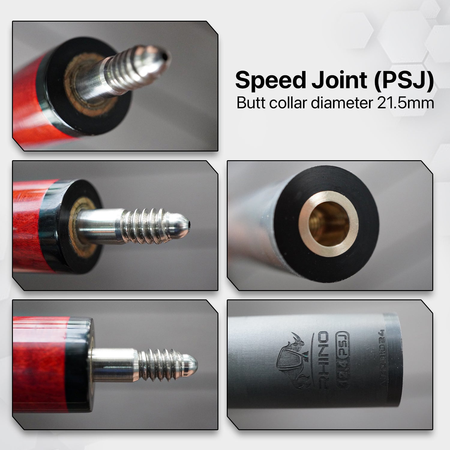 Rhino - 30" / Speed Joint (PSJ) Carbon Pool Cue Single Shaft