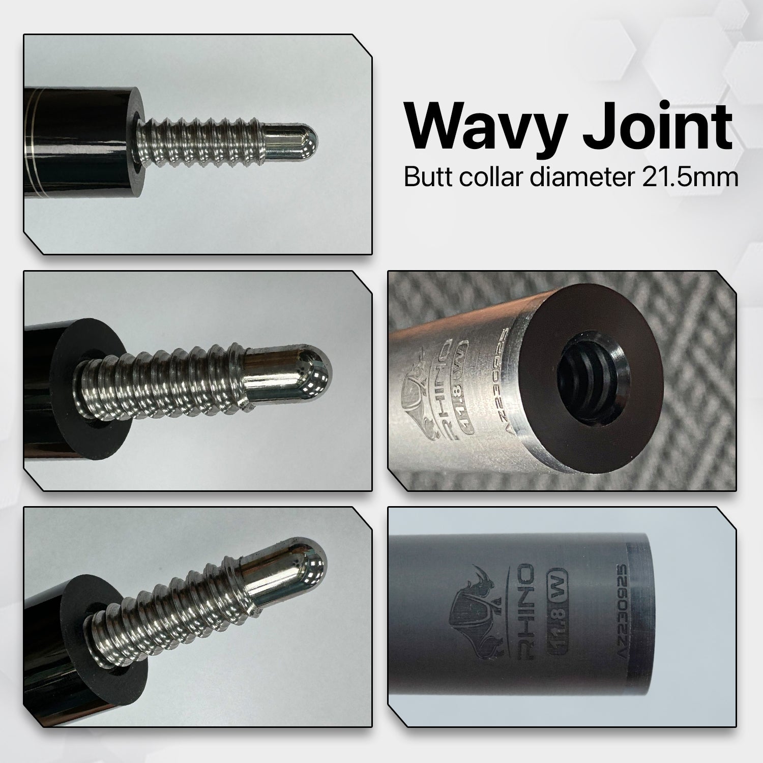 Rhino - 30" / Wavy Carbon Pool Cue Single Shaft