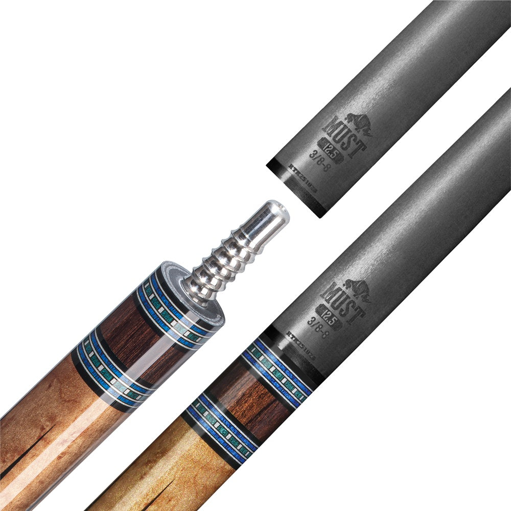 RHINO MUST POOL CUE - MAPLE AZURE INLAY