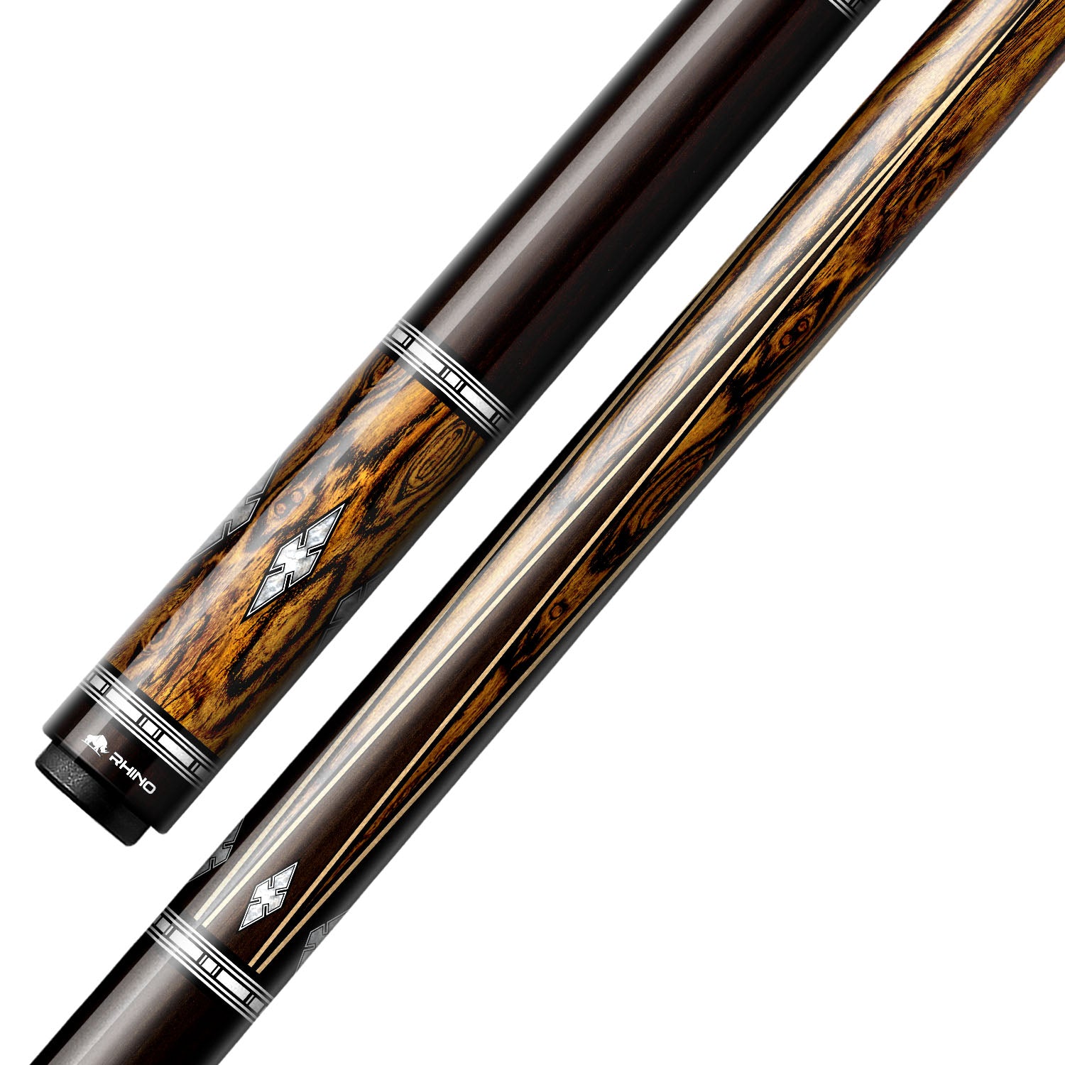 RHINO MUST POOL CUE - BOCOTE EBONY DIAMOND