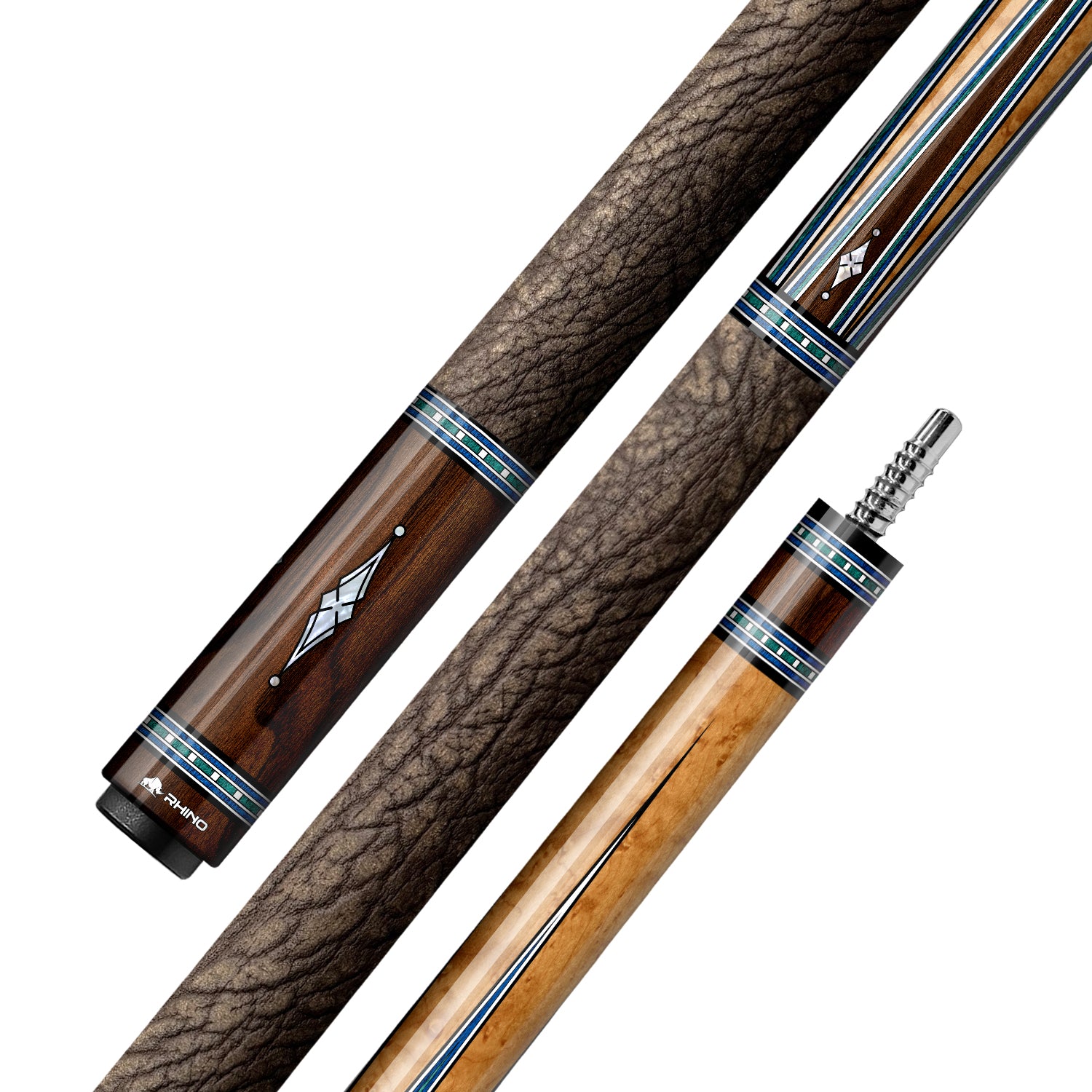 RHINO MUST POOL CUE - MAPLE AZURE INLAY – CUEBOTS