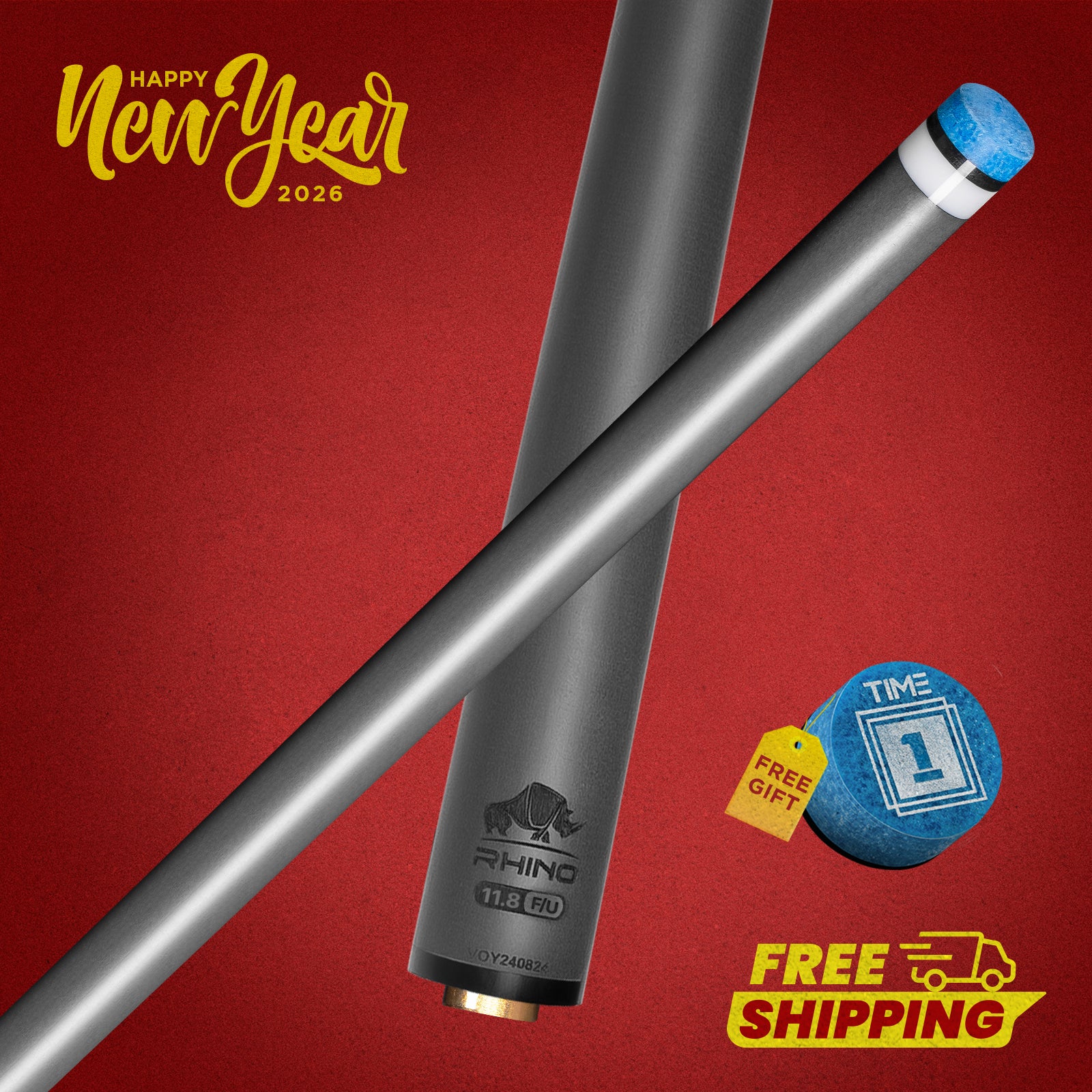 Rhino - 30" / Mini Q-loc F/U Carbon Pool Cue Single Shaft