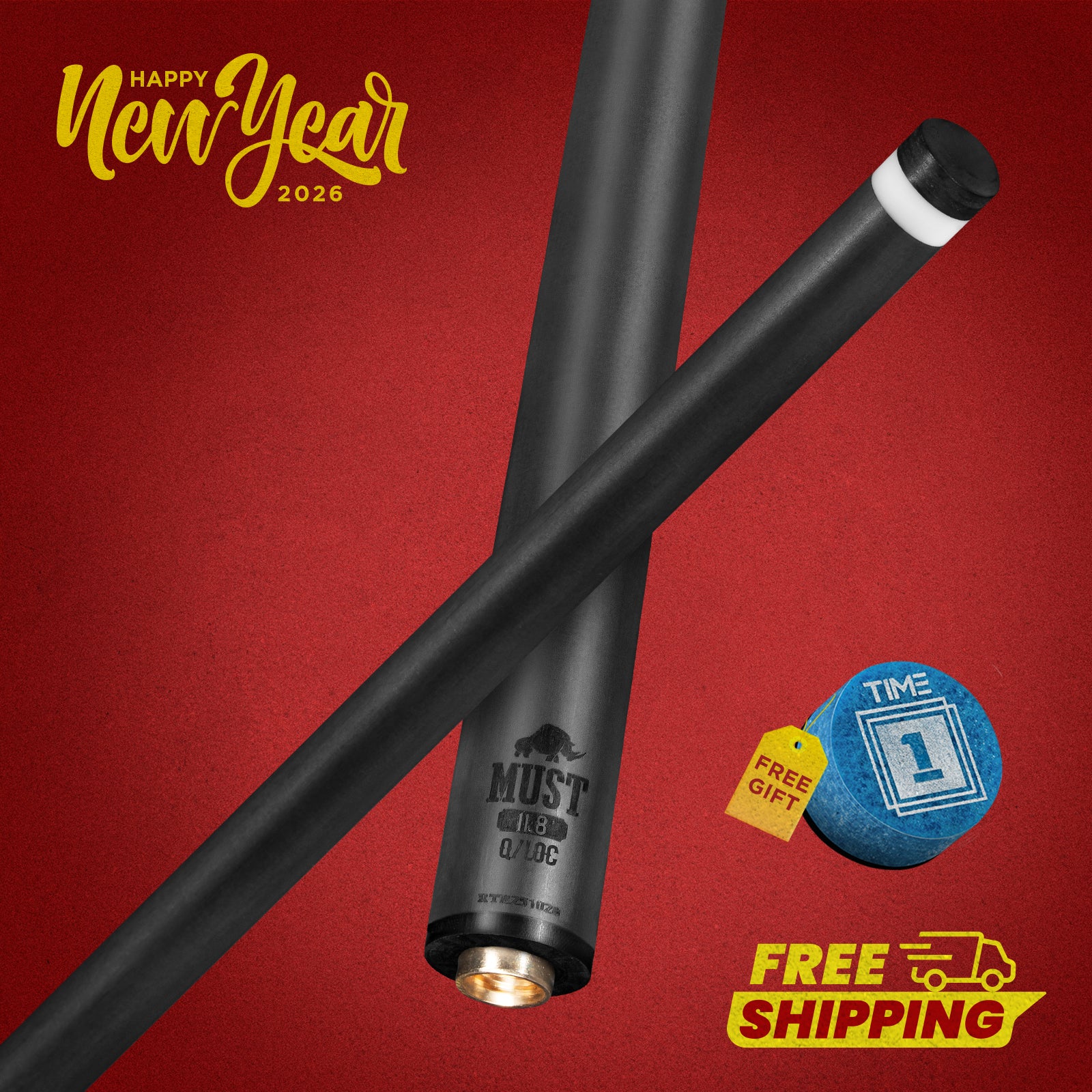 RHINO MUST 30" / Q-loc Pro Carbon Pool Cue Single Shaft