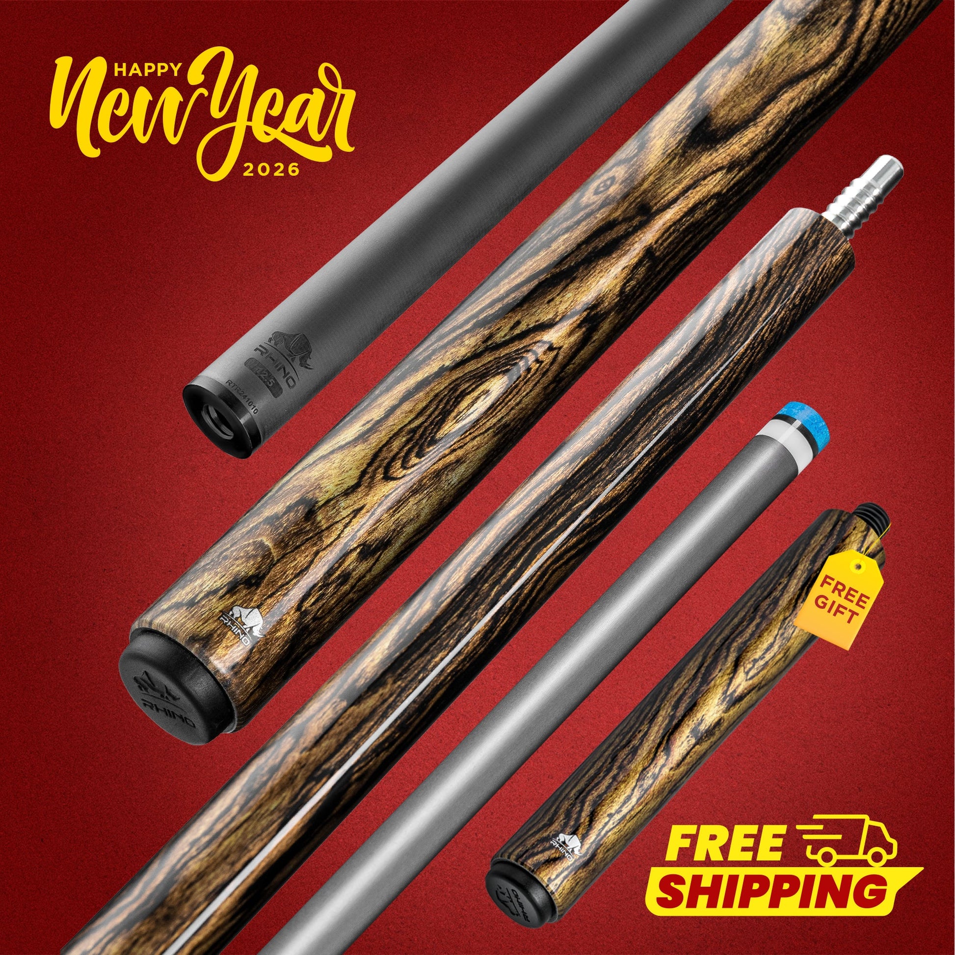 Rhino RETRÔ Pool Cue - Bocote - Wrapless