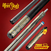 Rhino RETRÔ Pool Cue - Pale Moon Ebony - Crocodile Embossed Microfiber Leather Wrap