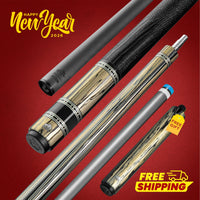 Rhino RETRÔ Pool Cue - Pale Moon Ebony - Lizard Embossed Microfiber Leather Wrap & Point