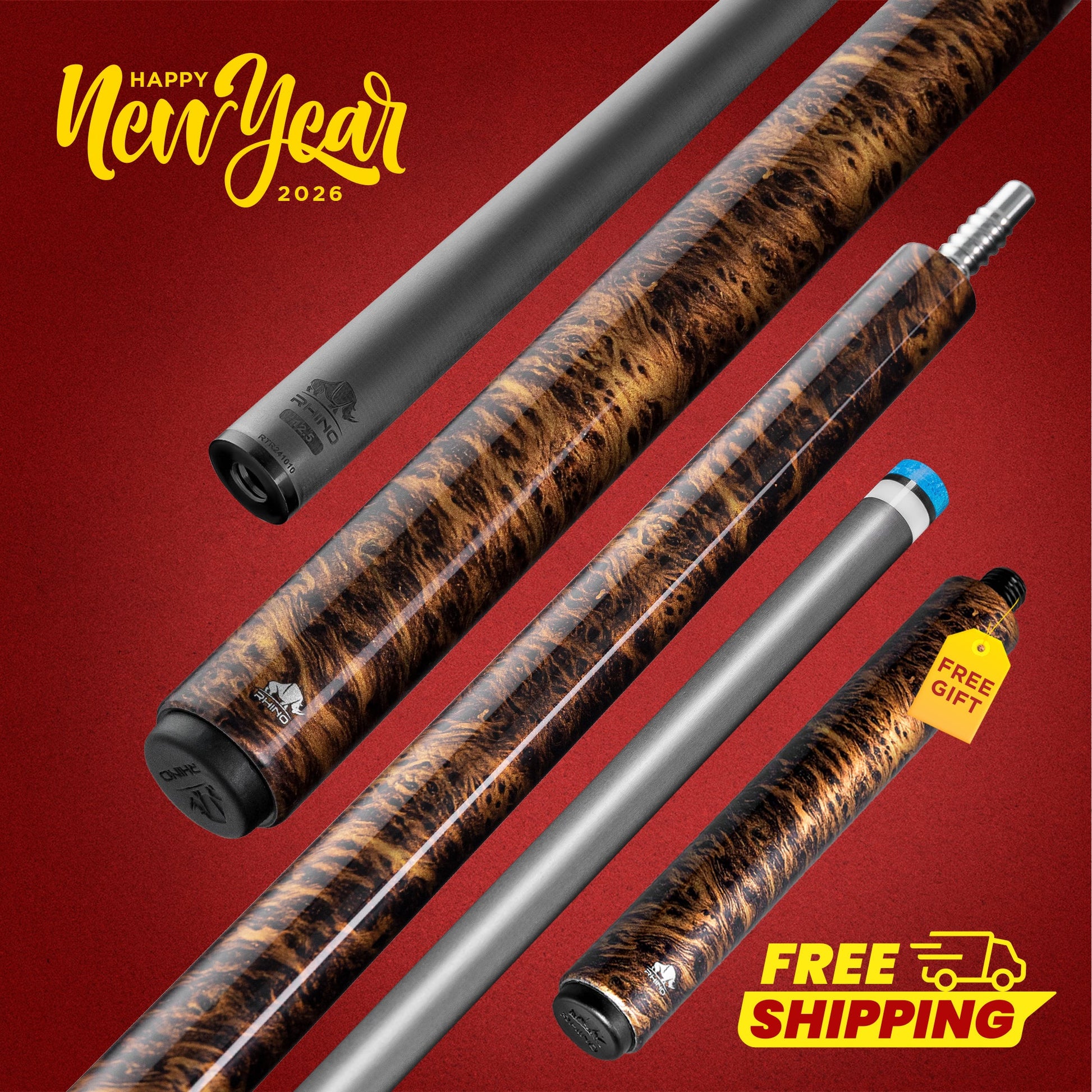 Rhino RETRÔ Pool Cue - Thuya - Wrapless
