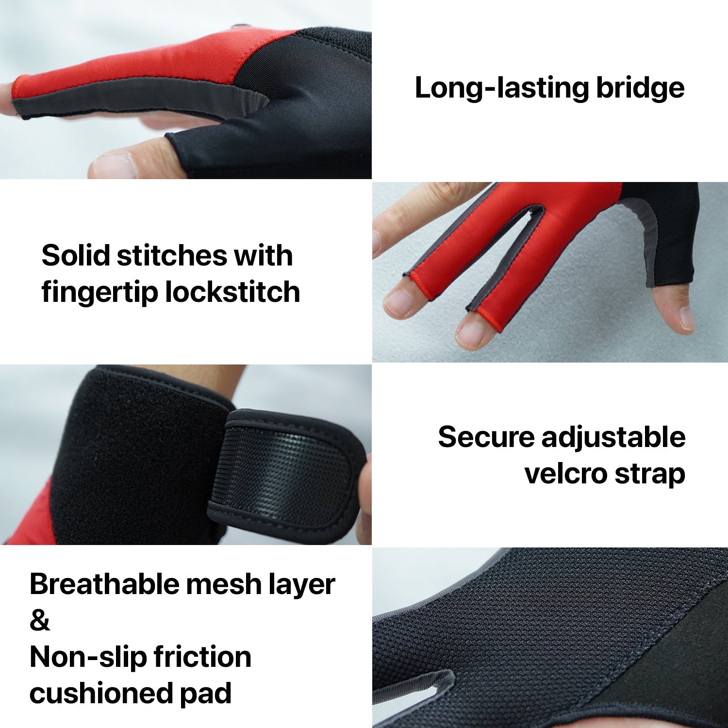 RHINO Billiards Glove Right Hand - Red