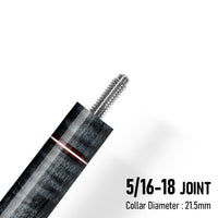 Z Fusion ZF6 Cue Butt – Phantom Black (Leather wrap) 5 16-18