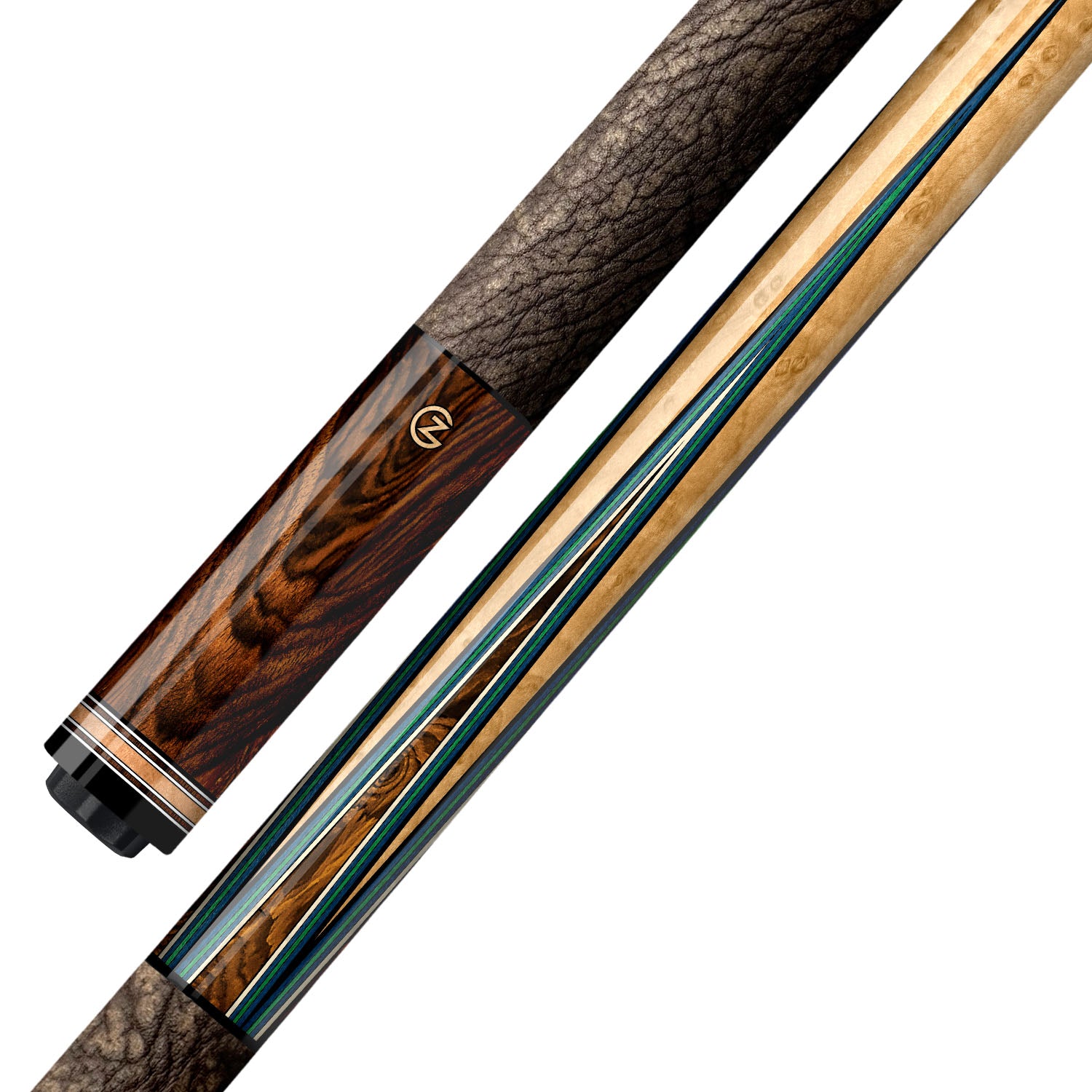 Z Fusion ZF8 Cue Butt – Verdant Burl (Leather wrap) – CUEBOTS