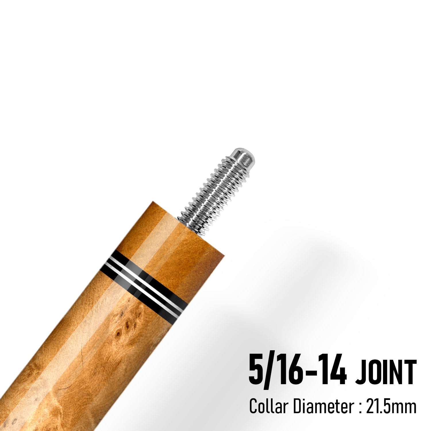 Z Pure ZP3 Cue Butt – Birdseye Maple (Leather wrap) 5 16-14