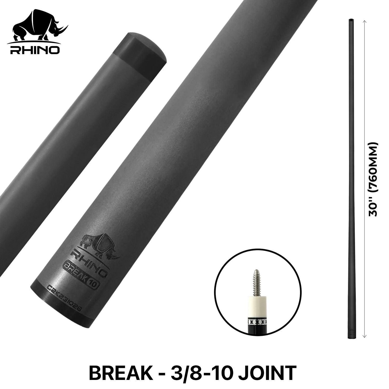 Rhino - 30" / Carbon Fiber Break Shaft 3 8-10