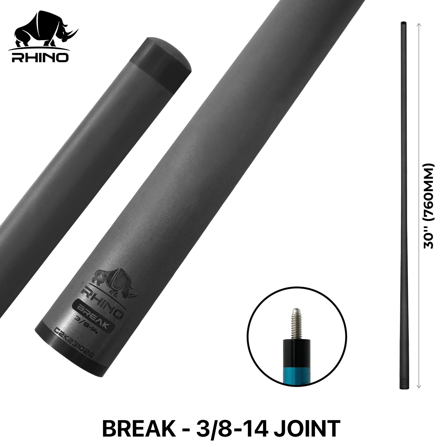 Rhino - 30" / Carbon Fiber Break Shaft 3 8-14