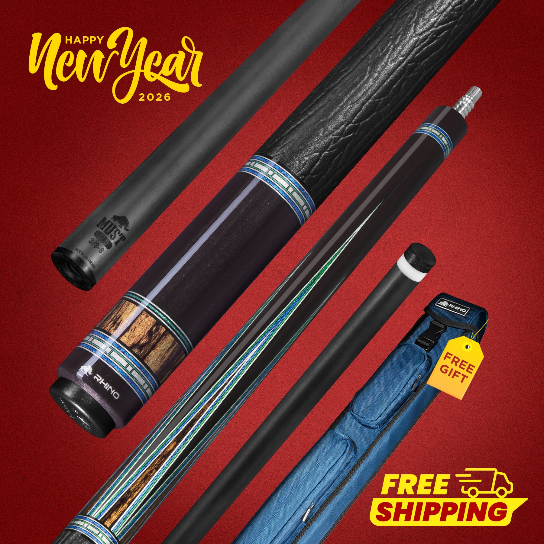 RHINO MUST POOL CUE - VERDE MULTIVENEER