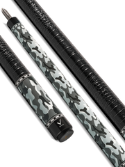 EVO CAMO POOL CUE - GHOST - LEATHER WRAP