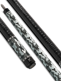 EVO CAMO POOL CUE - GHOST - LEATHER WRAP