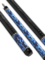 EVO CAMO POOL CUE - NAVY - LEATHER WRAP