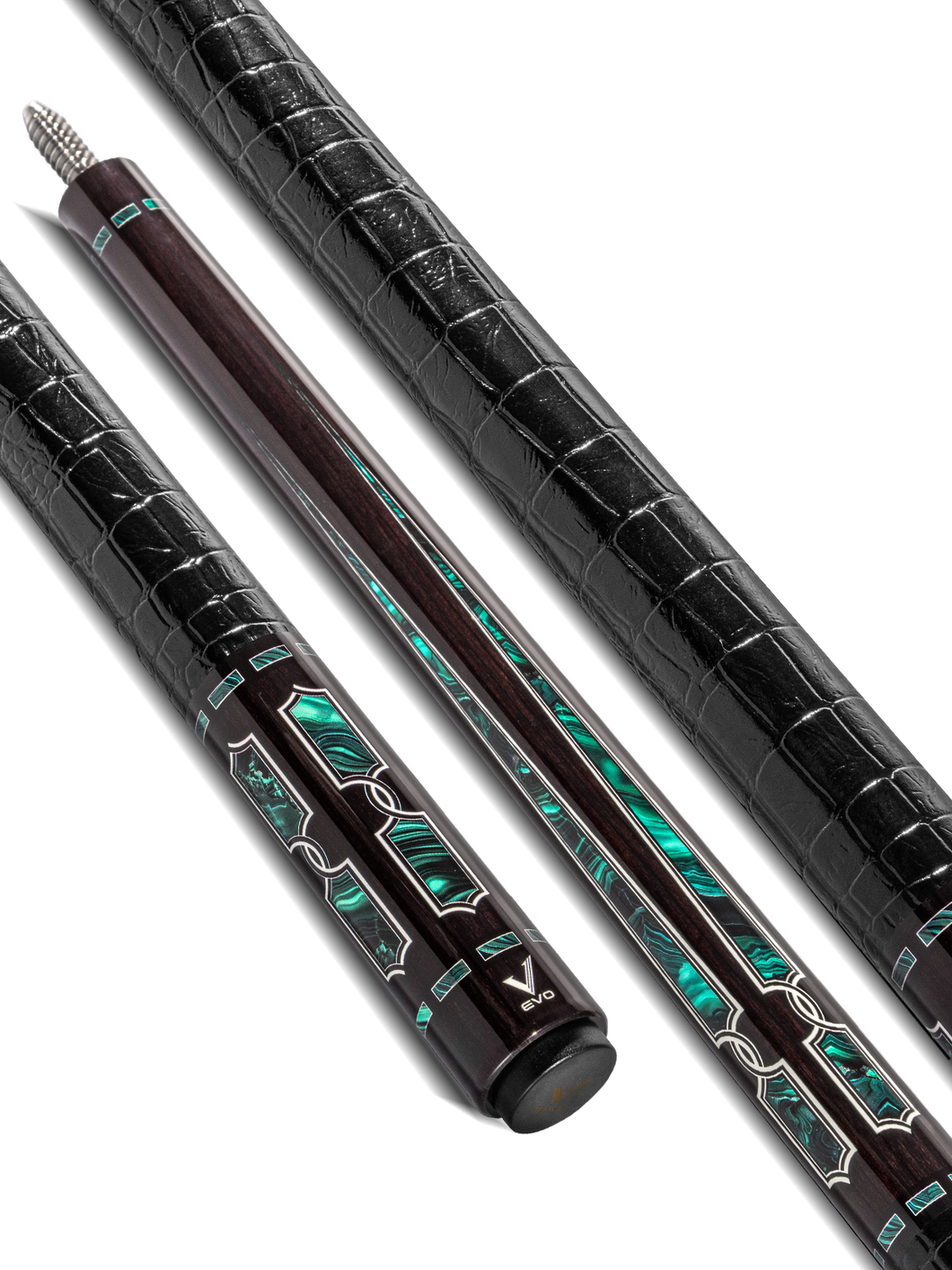 EVO LUNA POOL CUE - MALACHITE ECLIPSE - LEATHER WRAP
