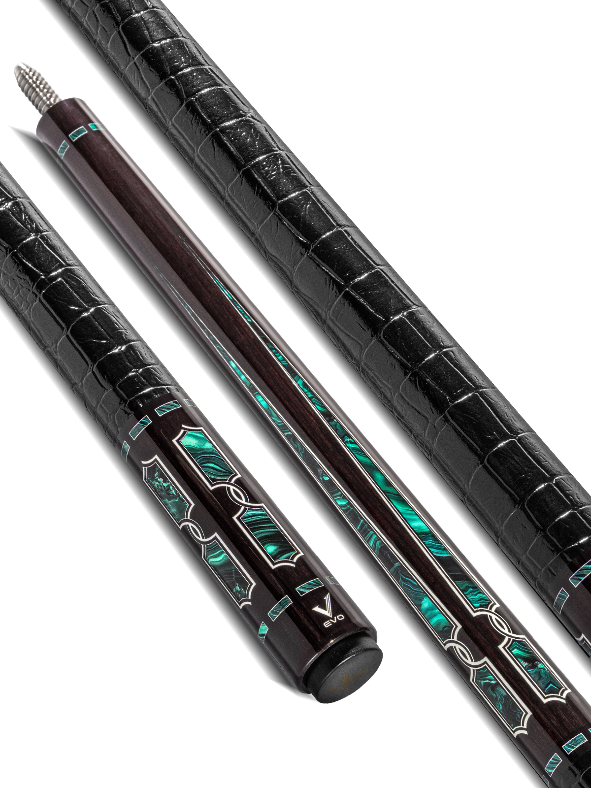 EVO LUNA POOL CUE - MALACHITE ECLIPSE - LEATHER WRAP