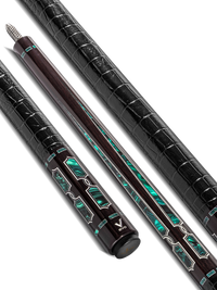EVO LUNA POOL CUE - MALACHITE ECLIPSE - LEATHER WRAP