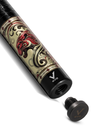 EVO BEAST POOL CUE - SCARLET PANTHER - LEATHER WRAP