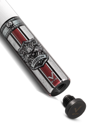 EVO FREEDOM POOL CUE - CRIMSON FLAME - WHITE LEATHER WRAP