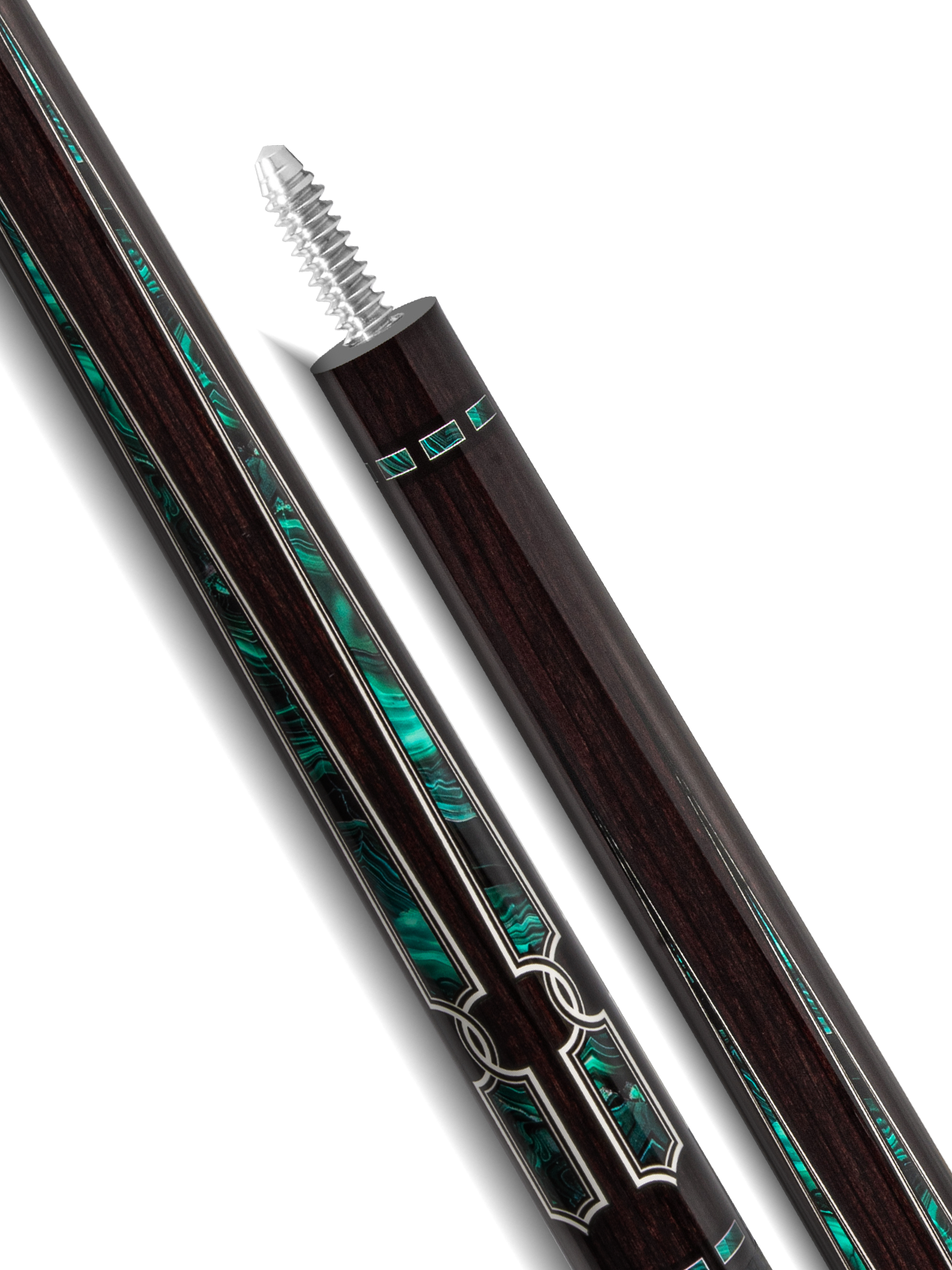 EVO LUNA POOL CUE - MALACHITE ECLIPSE - LEATHER WRAP