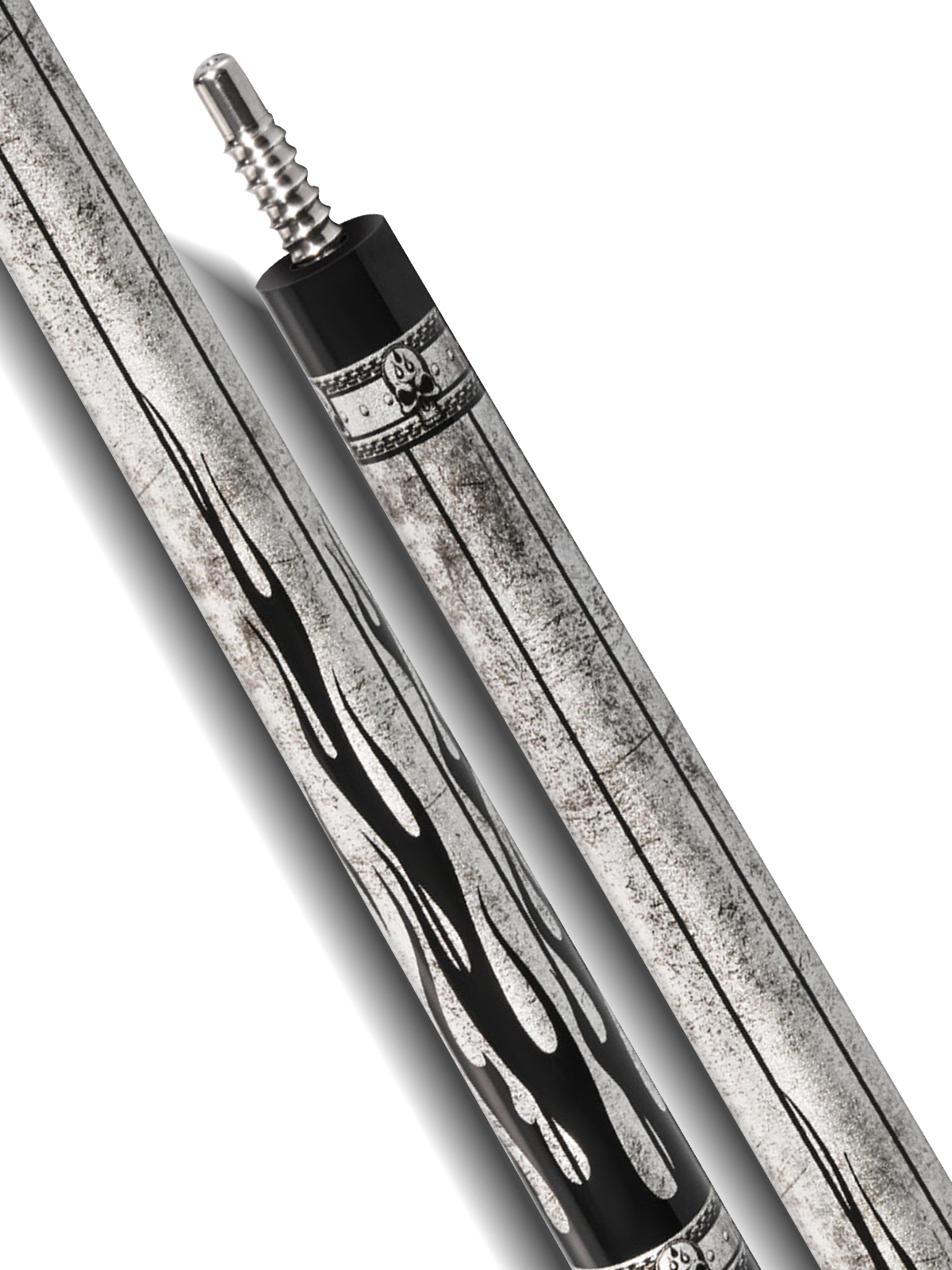 EVO FREEDOM POOL CUE - SHADOW FLAME - WHITE LEATHER WRAP