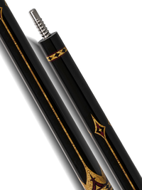 EVO CROWN POOL CUE - ROYAL BLACK - WHITE LEATHER WRAP