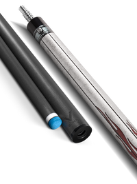 EVO FREEDOM POOL CUE - CRIMSON FLAME - BLACK LEATHER WRAP