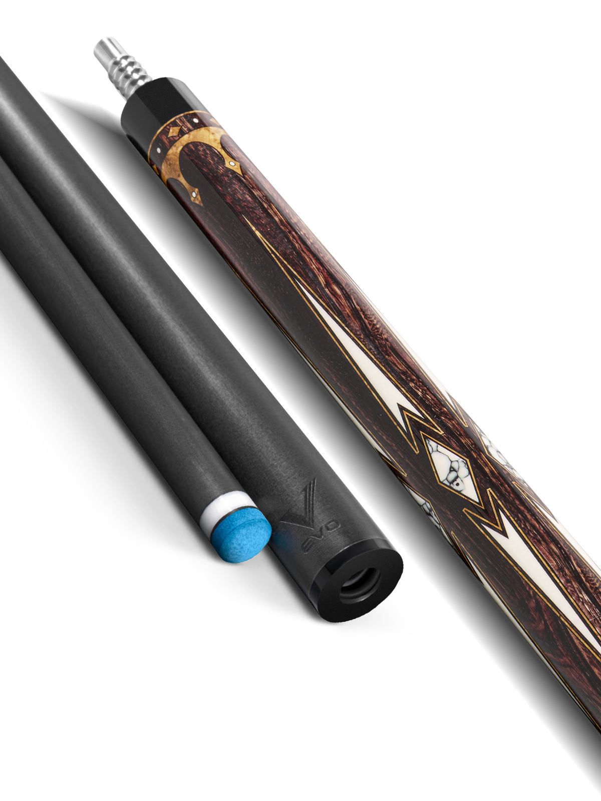 EVO CROWN POOL CUE - ANCIENT OAK - LEATHER WRAP