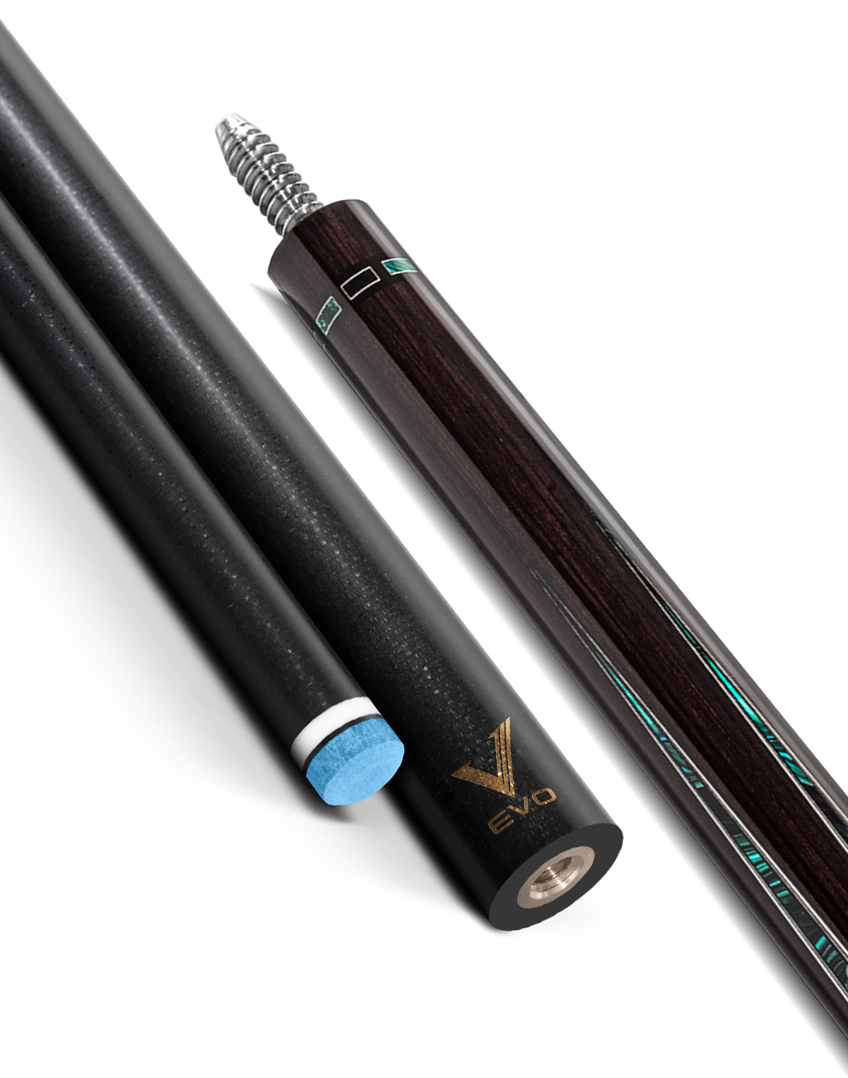 EVO LUNA POOL CUE - MALACHITE ECLIPSE - LEATHER WRAP
