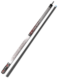 EVO FREEDOM POOL CUE - CRIMSON FLAME - WHITE LEATHER WRAP
