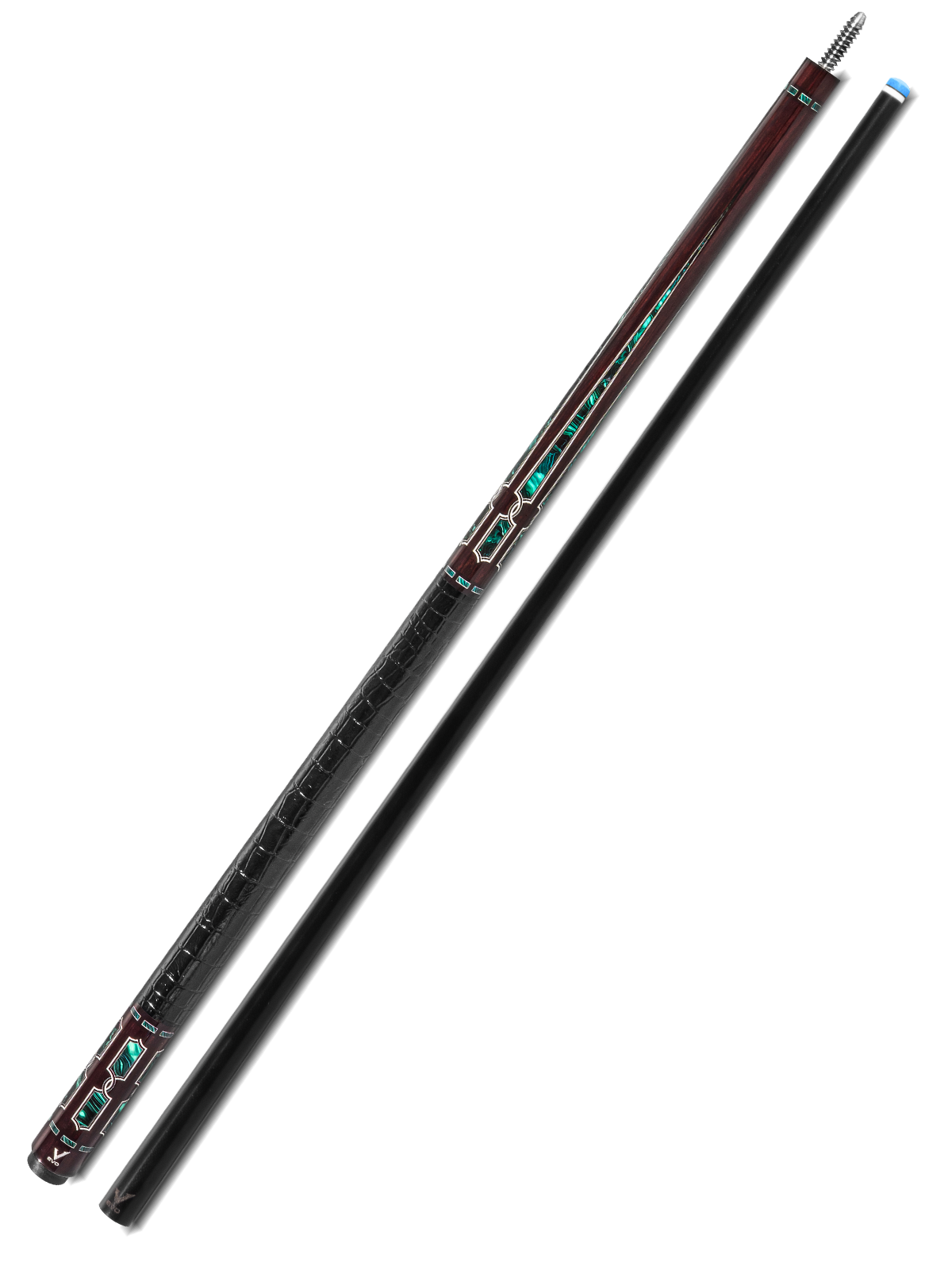 EVO LUNA POOL CUE - MALACHITE ECLIPSE - LEATHER WRAP